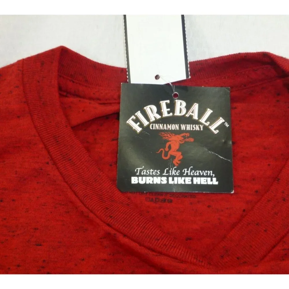 NWT Fireball Whisky Red/Black Confetti Graphic T-Shirt L - Picture 4 of 9